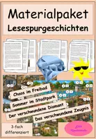 Vorschau - Stundenentwürfe - Materialpaket Lesespurgeschichten (wachsend) - Deckblatt