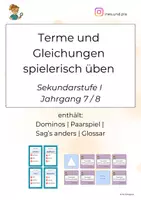 Vorschau - Spiele - Terme und Gleichungen spielerisch üben – Lernspiele für Klasse 7/8 - Deckblatt