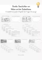 Vorschau - Arbeitsblätter - Lesehefte-Bundle: Geschichten von Malea und der Zauberklasse (inkl. Lösung) - Deckblatt