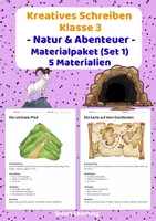 Vorschau - Stundenentwürfe - Materialpaket Kreatives Schreiben Klasse 3 Abenteuer - 5 Materialien - Deckblatt