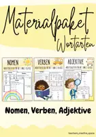 Vorschau - Unterrichtsreihen - Materialpaket - Wortarten: Nomen, Verben und Adjektive - Deckblatt
