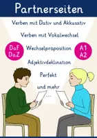 Vorschau - Arbeitsblätter - Grammatik üben | Partnerseiten | DaF DaZ A1 A2 - Deckblatt