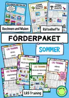 Vorschau - Arbeitsblätter - Sommer Förderpaket: Rätselhefte + LRS Training + Rechenmalblätter - Mathe Deutsch DaZ Konzentration - Deckblatt