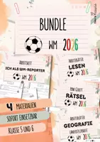Vorschau - Arbeitsblätter - Fußball WM 2026 | BUNDLE | 4 Materialien | Rätselheft, Lesetexte mit Aufgaben, Ländersteckbriefe, WM Reporter | Klasse 5 und 6 - Deckblatt