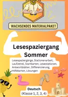 Vorschau - Stationenlernen - Lesespaziergang Sommer - Deckblatt