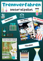 Vorschau - Arbeitsblätter - Trennverfahren Chemie: Filtrieren, Destillieren, Sieben, Eindampfen - Deckblatt