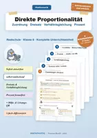 Vorschau - Stationenlernen - Proportionalität und Dreisatz - Klasse 6 - Komplettpaket mit Lösungen - Deckblatt