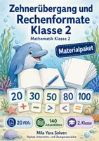 Vorschau - Arbeitsblätter - Zehnerübergang, Rechenformate und Sachaufgaben Klasse 2 | Materialpaket | 20 PDFs mit 140 Arbeitsblättern - Deckblatt