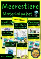 Vorschau - Arbeitsblätter - Meerestiere - Deckblatt