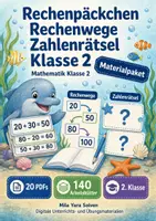 Vorschau - Arbeitsblätter - Rechenpäckchen, Rechenwege und Zahlenrätsel Klasse 2 | Materialpaket | 20 PDFs mit 140 Arbeitsblättern - Deckblatt