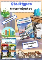 Vorschau - Arbeitsblätter - Stadttypen im Wandel: mittelalterliche Stadt, Industriestadt, nachhaltige Stadt & Smart City - Deckblatt