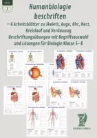 Vorschau - Arbeitsblätter - Humanbiologie beschriften – 6 Arbeitsblätter zu Skelett, Auge, Ohr, Herz, Kreislauf und Verdauung - Deckblatt