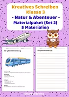 Vorschau - Stundenentwürfe - Materialpaket Kreatives Schreiben Klasse 3 Abenteuer - 5 Materialien (Set 2) - Deckblatt