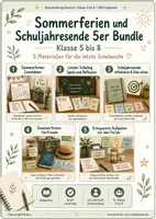 Vorschau - Spiele - Sommerferien und Schuljahresende 5er Bundle Klasse 5 bis 8 - Deckblatt