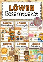 Vorschau - Arbeitsblätter - Löwenklasse Materialpaket Klassentier Löwe - Deckblatt