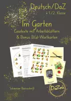 Vorschau - Unterrichtsreihen - Materialpaket Lesetext Im Garten - Deckblatt