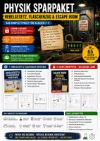 Vorschau - Unterrichtsreihen - Sparpaket Physik Klasse 7–9 – Hebelgesetz, Flaschenzug & Escape Room | 65+ Seiten Unterrichtsmaterial - Deckblatt