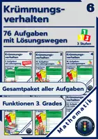 Vorschau - Arbeitsblätter - Krümmungsverhalten | 76 Aufgaben + Lösungswege - kaufen - Deckblatt