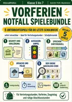 Vorschau - Spiele - Vorferien Notfall Spielebundle Unterrichtsspiele Klasse 5 bis 7 letzte Schulwoche - Deckblatt