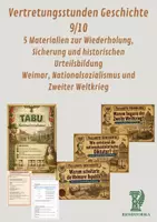 Vorschau - Arbeitsblätter - Vertretungsstunden Geschichte 9/10: Weimar, Nationalsozialismus und Zweiter Weltkrieg - Deckblatt