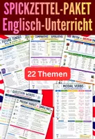 Vorschau - Arbeitsblätter - Materialpaket Englisch-Unterricht - 22 Spickzettel - Arbeitsblätter & Merkbätter - Deckblatt