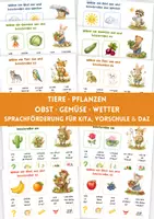 Vorschau - Fördermaterial/Inklusion - Sprachförderung Paket – 34 Sprechkarten zum Beschreiben für Kita, Vorschule & DaZ - – Tiere, Pflanzen, Obst, Gemüse & Wetter - – Wortschatz & Bildbeschreibung - Deckblatt