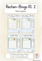 Vorschau - Stationenlernen - Mathe-Bingo Klasse 2 | Rechen-Bingo Materialpaket zu den vier Grundrechenarten - Deckblatt
