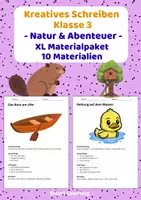Vorschau - Stundenentwürfe - XL Materialpaket Kreatives Schreiben Klasse 3 Abenteuer - 10 Materialien - Deckblatt