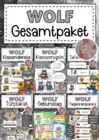 Vorschau - Arbeitsblätter - Wolfklasse Materialpaket Klassentier Wolf - Deckblatt