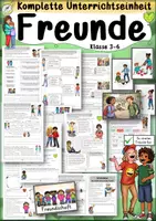 Vorschau - Arbeitsblätter - Ethik Freunde 3. 4. 5. 6. Klasse Materialpaket Unterrichtsreihe Freundschaft Sachunterricht Religion - Deckblatt