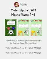 Vorschau - Arbeitsblätter - Materialpaket WM 2026 Mathe Klasse 1-4 - Deckblatt
