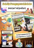 Vorschau - Arbeitsblätter - Schöpfungsgeschichte Materialpaket: Bibel, Tora, Koran, Weltreligionen & Evolution - Deckblatt