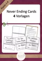 Vorschau - Mal- und Bastelvorlagen - Never Ending Cards Gesamtpaket Klasse 1 - 4 - Deckblatt