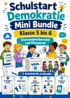 Vorschau - Arbeitsblätter - Schulstart Demokratie Mini Bundle Klasse 5 bis 6 Klassensprecherwahl und Klassenrat - Deckblatt