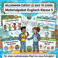 Vorschau - Stationenlernen - Englisch 5. Klasse Mittelschule – Großes Materialpaket für den Schulstart - Deckblatt