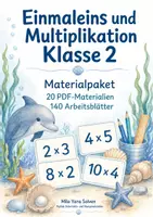 Vorschau - Arbeitsblätter - Einmaleins und Multiplikation Klasse 2 | Materialpaket | 20 PDFs mit 140 Arbeitsblättern - Deckblatt
