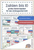 Vorschau - Arbeitsblätter - Materialpaket Zahlen bis 10 - Zahleinführung, Zahldarstellung & Zahlzerlegung - Deckblatt