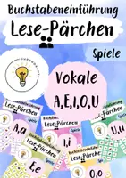 Vorschau - Spiele - Buchstabeneinführung A, E, I, O, U - Buchstabe A, E, I, O, U - Lese-Pärchen A, E, I, O, U - Deckblatt