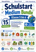 Vorschau - Arbeitsblätter - Schulstart Medium Bundle Klasse 5 bis 6 Sicherheit Gesundheit Klassenleitung und Nachhaltigkeit - Deckblatt
