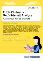 Vorschau - Test - Erich Kästner – Gedichte mit Analyse | Materialpaket für die Oberstufe (Klasse 11–13) - Deckblatt