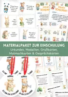 Vorschau - Fördermaterial/Inklusion - Einschulung Materialpaket | Schulanfang, 1. Schultag, Kennenlernen, Urkunden, Medaillen & Mutmachkarten - Deckblatt