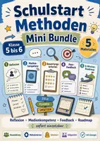 Vorschau - Arbeitsblätter - Schulstart Methoden Mini Bundle Klasse 5 bis 6 Reflexion Medien Feedback Roadmap - Deckblatt