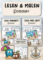 Vorschau - Arbeitsblätter - Lesen & Malen Sommer | Klasse 1 & 2 | Leseförderung - Deckblatt