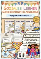 Vorschau - Stundenentwürfe - Soziales Lernen: Sozialtraining "Superhelden in Ausbildung" - Komplettpaket (6 Unterrichtsstunden) / Klassengemeinschaft stärken / Klasse 2-4 / Schuljahresbeginn - Deckblatt