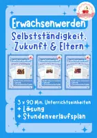 Vorschau - Stundenentwürfe - Erwachsenwerden – Selbstständigkeit, Zukunft & Eltern | Materialpaket Ethik Klasse 7–9 - Deckblatt