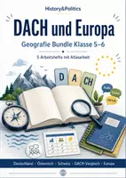 Vorschau - Arbeitsblätter - DACH und Europa Geografie Bundle Klasse 5–6 - Deckblatt