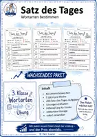 Vorschau - Unterrichtsreihen - Satz des Tages: Wortarten bestimmen - Jahrespaket: 40 Wochen für 3. Klasse - Deckblatt