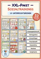 Vorschau - Stundenentwürfe - XXL Sozialtraining-Paket: 10 Sozialtrainings (53 Unterrichtsstunden) / Soziales Lernen / Klasse 1-5 - Deckblatt