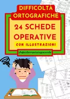 anteprima - Esercizi - DIFFICOLTÀ ORTOGRAFICHE - 24 SCHEDE OPERATIVE - C E G DURA E DOLCE - GL - GN - SC -QU - Pagina di copertina