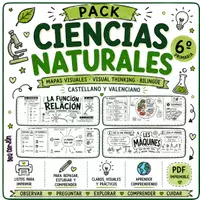Vista previa - Hojas de trabajo - Pack Mapas Visuales – Ciencias Naturales 6.º de Primaria (Castellano + Valenciano) - Portada